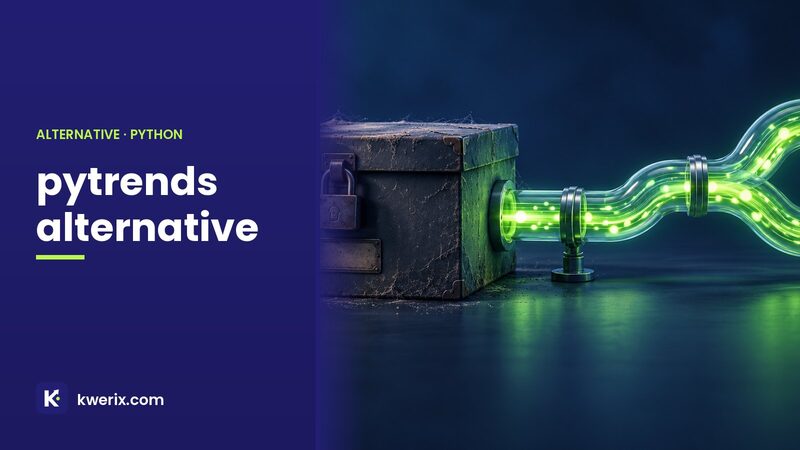 pytrends alternative illustration: an archived, locked box next to a running data pipeline