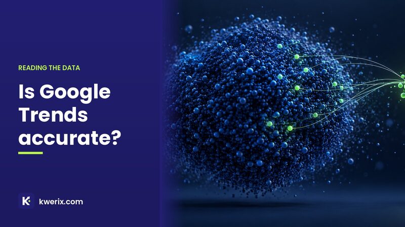 Google Trends accuracy illustration: a precise sample of dots drawn from a huge crowd, with statistical noise
