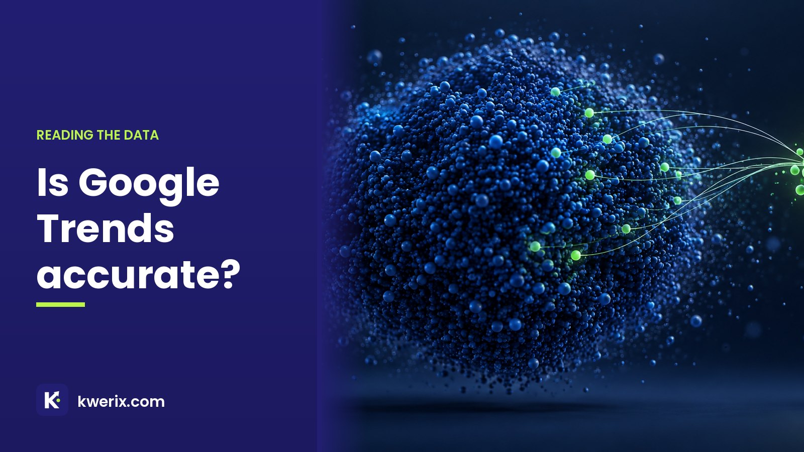 Google Trends accuracy illustration: a precise sample of dots drawn from a huge crowd, with statistical noise